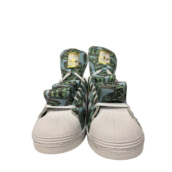 NEW! Adidas X Jeremy Scott Money Print Superstar Sneakers Shoes Men's Size 9.5 - Picture 6 of 11